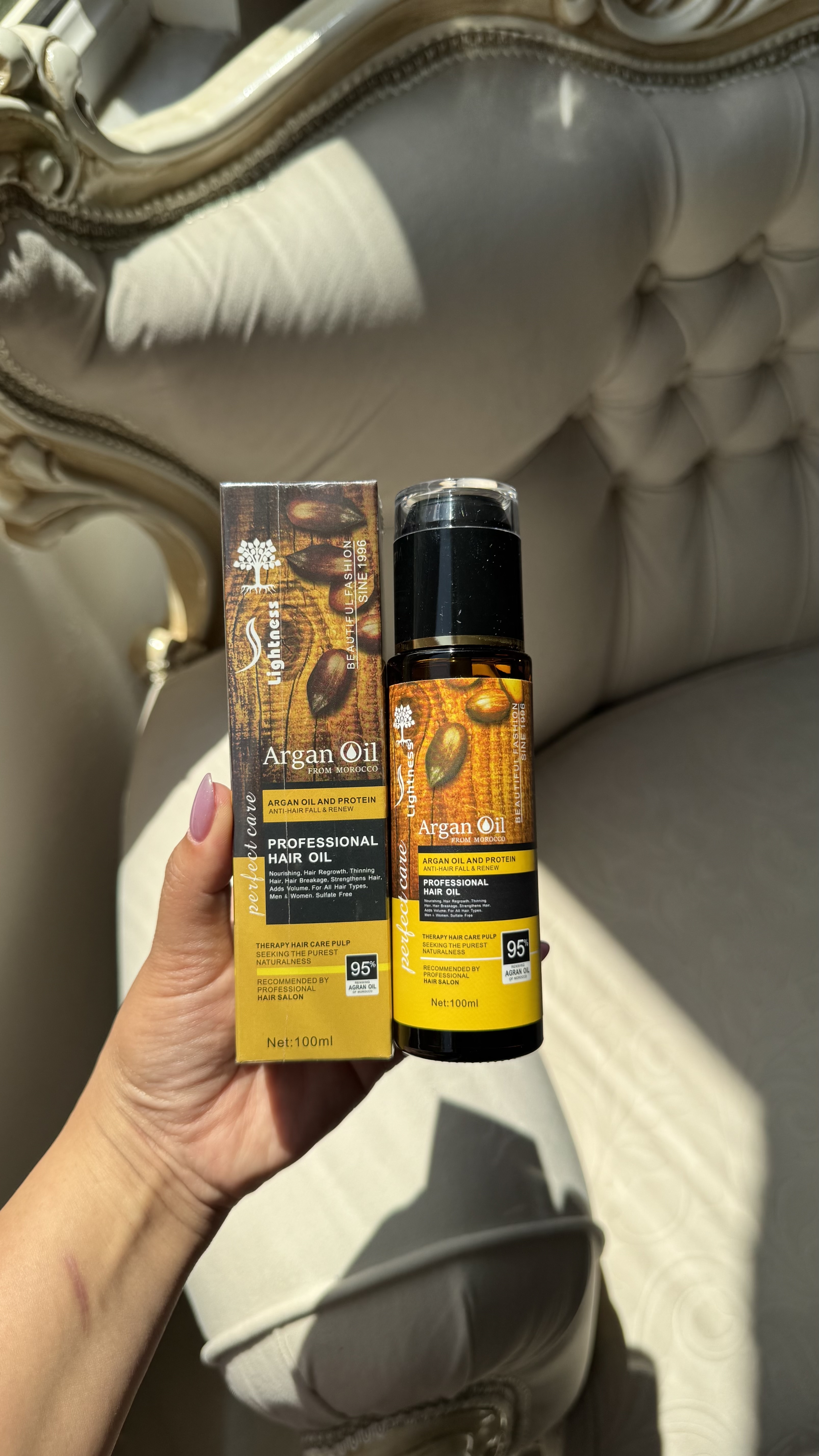 روغن مو آرگان دار لایتنس حجم ۱۰۰میل اصل اسلواکی