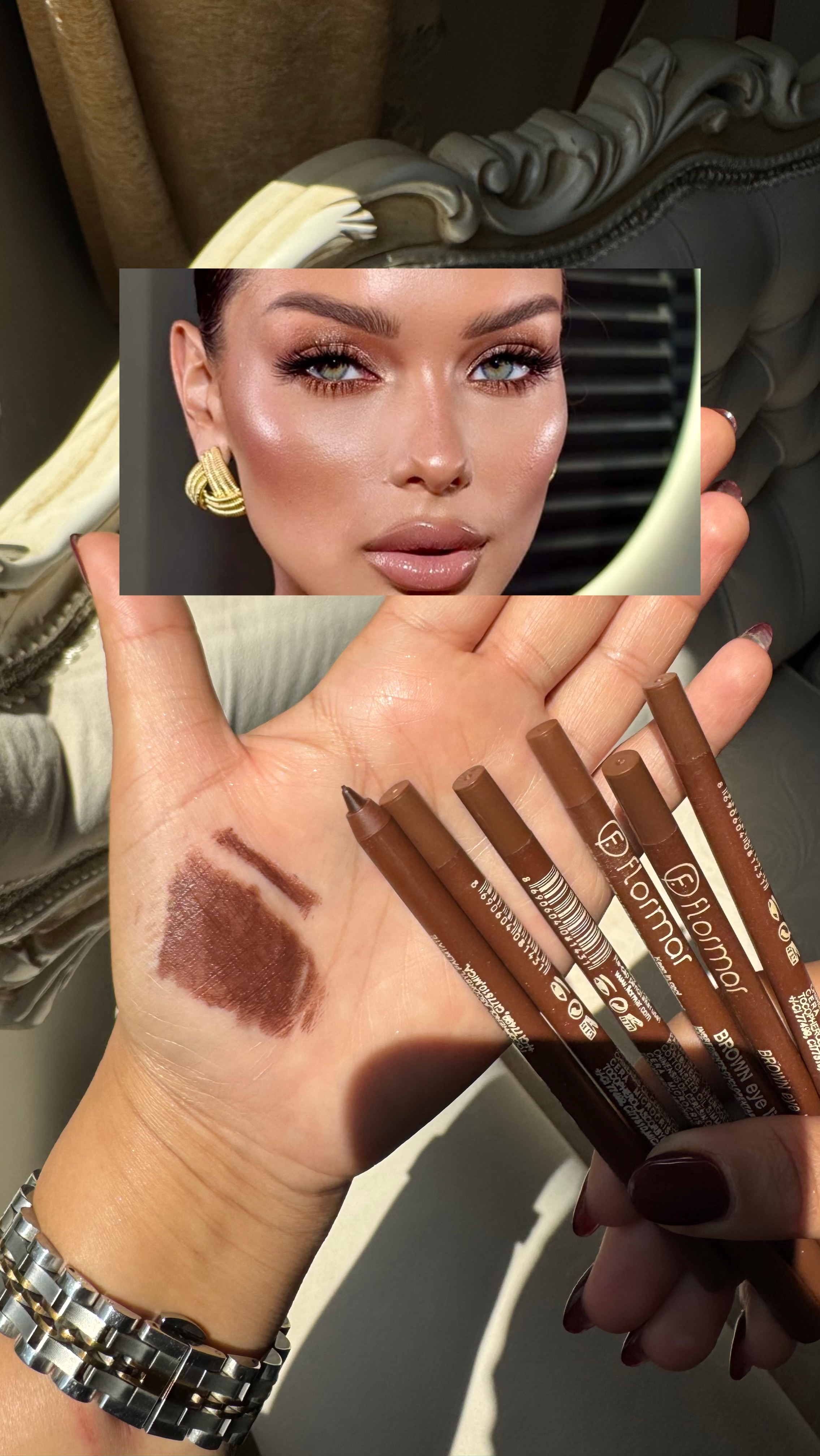 مداد چشم و لب قهوه‌ای فلورمار های کپی FLormar